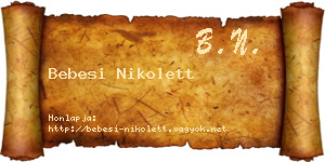 Bebesi Nikolett névjegykártya
